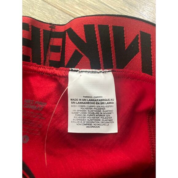 Nike Pro Men's Red Hyperwarm Lite Compression Combat Tights Leggings Size Large - Picture 2 of 8